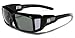 Polarized Rectangular Fit Over Sunglasses with Side Shields GREEN LENS
