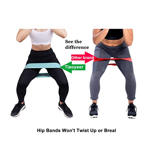 Tiaoyeer Hip Resistance Band for Legs and Butt Workout Non Slip Hip Exercise Band,Set of 3 Hip Band Exercise Loop for Warm up, Arms, Glutes, Abs, 80 Day Obsession, Never Roll Up & Carry Bag