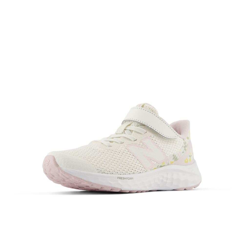 New Balance Kid's Fresh Foam Arishi V4 Bungee Lace with Top Strap Running Shoe, Sea Salt/Rose Sugar, 11 M Little Kid Image