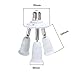 3 in 1 Light Socket Adapter KINGSO E26/E27 Splitter for Standard LED Bulbs Converter with 360 Degrees Adjustable 180 Degree Bending 110-240V 200℃ Heat Resistant No Fire Hazard