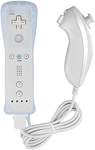 Wii Remote Controller Zoewal FA01 wii remote with Silicone Case Wrist Strap for Wii u Games-White(Third-party manufacturing)