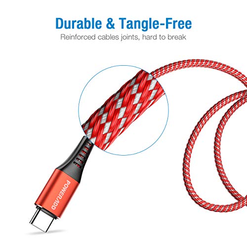 USB C to USB C Cable 60W, POWERADD【3Ft 2 Pack】Type C Fast Charging Cable, 480Mbps Transfer Charging Cord Compatible with iPad Pro 2020/2018 Pixel 2/3/3A/4 XL Samsung S20+/S20 MacBook air/pro 13\