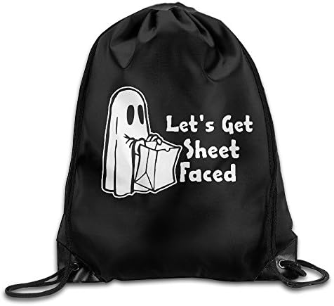 Let's Get Sheet Faced Drawstring Backpack Spacious Travel Sports Backpack Bags