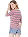 Allegra K Women's Halloween Elbow Sleeves Top Round Neck Slim Fit Tee Casual Printed T-Shirt Large Pink
