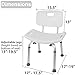 Medical Tool-Free Assembly Spa Bathtub Adjustable Shower Chair Seat Bench with Removable Back