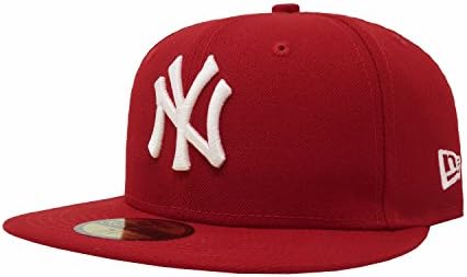 New York Yankees New Era 59Fifty Hat MLB Basic Red Fitted Headwear Cap