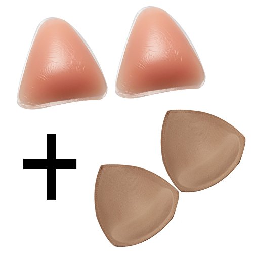Topbine Removable Triangle padded Bra Inserts Silicone Pad Bra Bikini Top (2 pairs)