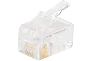 uxcell Telephone Modular Plug Male RJ11 Connectors, Copper Core 4P4C Clear 100pcs