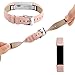 Tobfit Compatible with Fitbit Alta HR and Fitbit Alta Leather Bands Replacement Leather Watch Bands with Stainless Steel Buckle Compatible with Fitbit Alta HR and Alta (Blush Pink+Red)