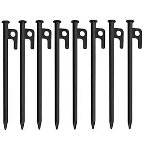 Soomloom スチール ソリッド テント ペグ テーク キャンプ設営用具 20CM 16本セット