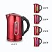 Ovente Electric Stainless Steel Hot Water Kettle 1.7 Liter with 5 Temperature Control & Concealed Heating Element, BPA-Free 1100 Watt Tea Maker with Auto Shut-Off and Keep Warm Setting, Red KS89R