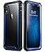 i-Blason Ares Case for iPhone XR 2018, Full-Body Rugged Clear Bumper Case with Built-in Screen Protector (Blue)