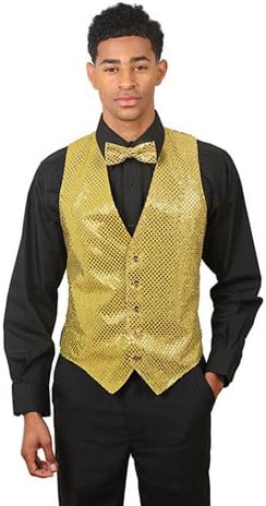Men's Gold Sequins Vest Large