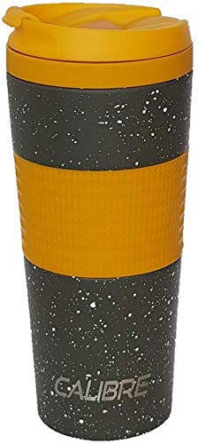 Sunshine (Calibre) by Happy Earth (400ml, Double Wall high Grade Stainless Steel Travel Mug, Vacuum Insulated, Spill Proof lid, BPA Free)