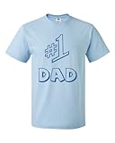 #1 Dad Adult Light Blue T-Shirt Tee