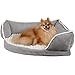 Paws & Pals Dog Bed for Pets & Cats – Triangle Corner Lounger with Self Warming Cozy Inner Cushion for Home Crate & Travel – Corduroy, Graythumb 1