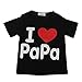 Zhengpin I Love Papa Mama Summer Baby Clothes Unisex Boy Girl Short Sleeve Cotton T-shirt (M(10-12Months), BlackA)