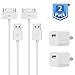 Travalo 5W USB Power Adapter with 30 pin 6 Feet Sync and Charging Cable -2 Pack