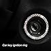 TOBATOBA 6 Pack Crystal Rhinestone Car Bling Decorations Ring Emblem Sticker Decor Car Engine Start Stop Accessories for Men and Women, 6 Pieces