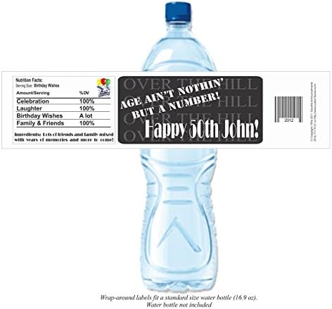 Birthday Water Bottle Labels, Over the Hill (set of 20)(Y543)