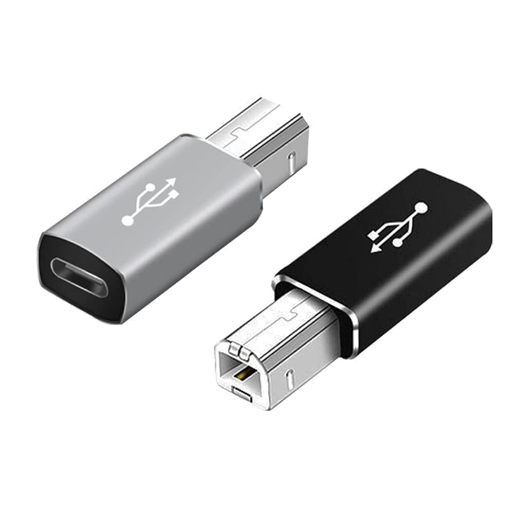 SHANFEILU USB C Female to Printer Male USB B Convert Adapter Type C to MIDI Connector for Printer MIDI Electric Piano &Type-C Device/Laptop 2pcs