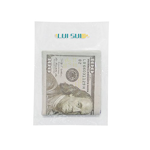 Cai Men Us Dollar Bill Wallet Billfold Leather Credit Card Photo Holder Li (100 Golden)
