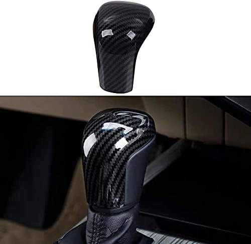 Duoles Red Sport Carbon Fiber Gear Shift Knob Trim Cover Sticker Interior Accessories for Toyota Camry (2018-2021) Avalon(2019-2021) Corolla(2020-2021) (Carbon Fiber): Automotive