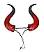 Forum Novelties Mega Devil Adult Horns - Black-Red - One-Size