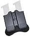 Ultimate Arms Gear 9mm .38 .40 Glock 17/19/22/23/25/26/27/31/32/33/34/35/37/38/39 Dual Double Magazines Ammo Case, Rotates 360 Pouch Handgun Single Stack Open Top Tactical Concealment Paddle Holster