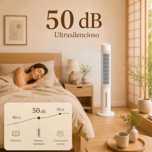 NOMEY Aire Acondicionado Portátil De Torre, 4 En 1 Enfriador de Aire Evaporativo con 3L de Tanque de Agua,Oscilación De 70°,12H Temporizador,4 Modos Y 3 Velocidades Con Control Remoto Climatizador