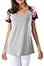 Bzonly Women Floral Print T Shirts Short Sleeve Summer Casual Tee Tops
