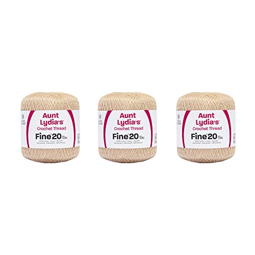 Aunt Lydia Extra Fine Crochet - 3 Pack of 400y/365m - Natural