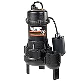 Wayne RPP50 Cast Iron Sewage Pump with Piggy Back Tether Float Switch