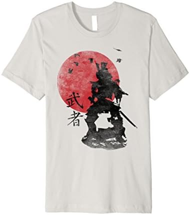 Mens Cardeno Designs: Vintage Style Retro Samurai Warrior T Shirt Small Silver