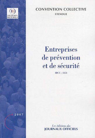 Convention collective nationale, Entreprises de prévention et de sécurité