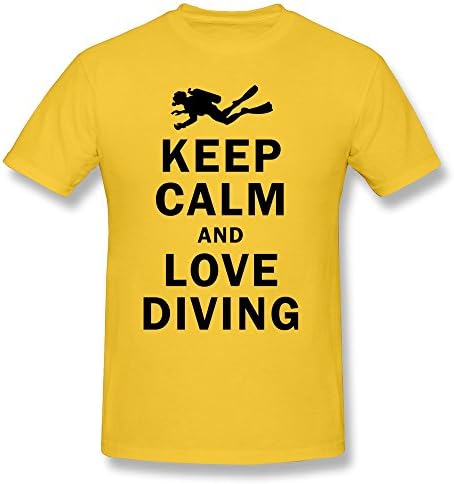 PNHK Men's Keep Calm And Love Diving Tee X-Large Yellow