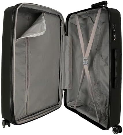 Joumma Bags - Valigetta rigida in ABS, varie misure, colore: nero, verde, rosso, grigio, poliestere, Nero, taglia unica, Set di 2 valigie