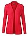 BH B.I.L.Y USA Women's Open Front Long Sleeve Classic Knit Cardigan Red 3X-Large