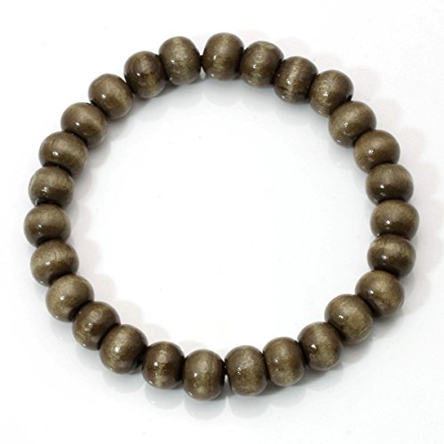 Eigso 4 Pcs 8mm Wood Beads for Mala Prayer Meditation Wrist Bracelet Elastic 7-7.5"
