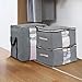 SLEEPING LAMB Large Capacity Storage Bag Container Multized Duvet Comforter Closet Organizations Breathable Household Home Storage Bins with Clear Window, 3 Pack, Grey