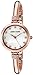 Anne Klein Women's AK/2840RJAS Premium Crystal Accented Rose Gold-Tone Bangle Watch and Red Jasper Beaded Bracelet Set