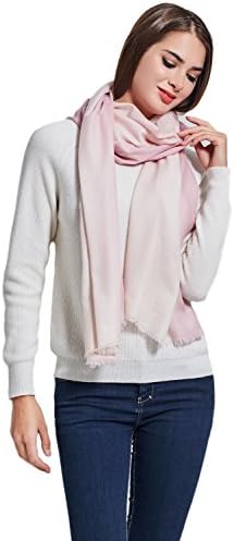 WENKOM 100% Pure Wool Scarf for Women Fashion Shawl Elegant Wrap Thin Style Series Packed with Gift Box New Launch Pink Color Available
