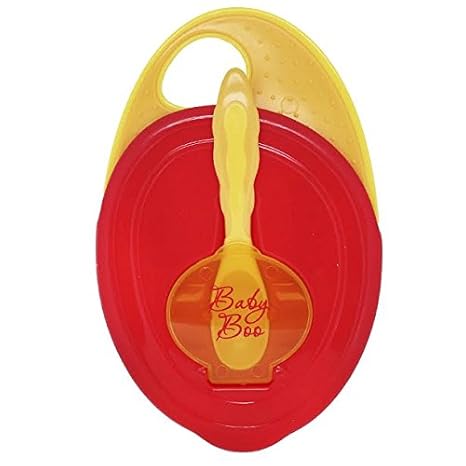 Baby Boo Bowl And Spoon Set (Red And Yellow)