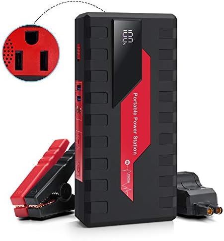 FCONEGY 20000mAh Small Portable Generator/Power Station/2000A Peak Jump Starter,66.6Wh Lithium Polymer Battery Pack Supply with 110V AC Outlet,12V10A DC Outlet,2USB Ports,for Camping/Travel/Emergency