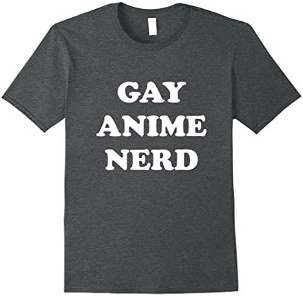 Men's Gay Anime Nerd Cool Expo Humor Support T-shirt Large Dark Heather