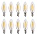 JCKing (Pack of 10 AC 110V-130V 6W E14 Dimmable LED Filament Bulbs Candle tip LED Light Bulb, LED Vintage Antique Chandelier Light Warm White 2700K