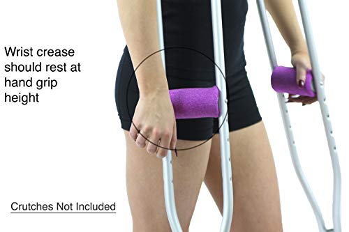Crutcheze Premium USA Made Crutch Pad and Hand Grip Covers | Comfortable Underarm Padding Washable Breathable Moisture Wicking Orthopedic Products Crutches Accessories (Pink Heather)