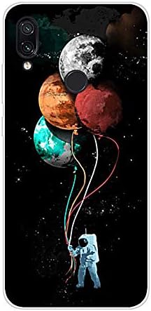 Aksuo for Xiaomi Redmi Note 7 Case,characters Scenery Animals abstract Printed Transparent Design Plastic Case with TPU Bumper Protective Cover - Holding the planet