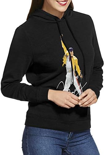 EdithL Women's Freddie Mercury Hoodies Sweater Black