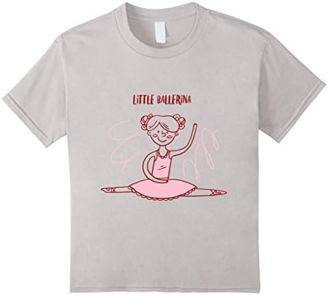 Kids Little Balerina Girls Ballet T-Shirt 10 Silver